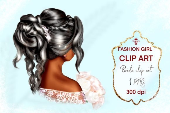 Bride Clipart: Wedding Female Hair Style for Elegant Designs