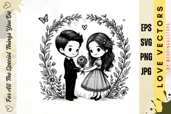 C3856 Wedding Vectors: Capturing Love in Design