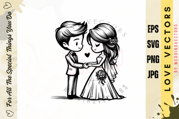 Elegant Soft-Focus Bridal Illustration - C3945