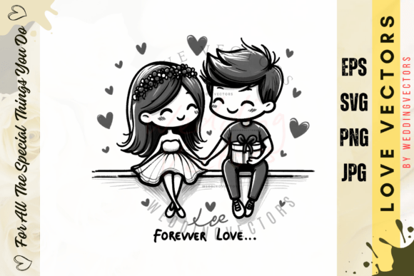 Elevate Your Designs with Wedding Couple and Love Vectors - C3855