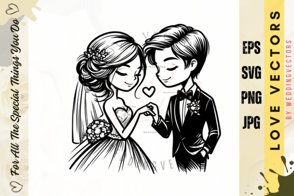 Elevate Your Designs with Wedding Couple and Love Vectors - C3794