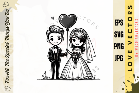 Elevate Your Wedding Designs with C3851 Love Vectors