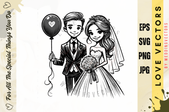 Exploring Wedding Couple and Love Vectors - C3852