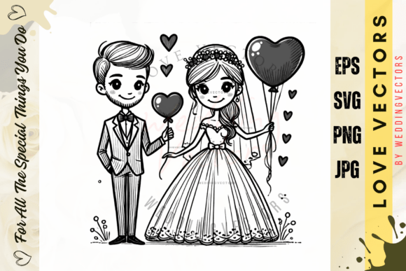 Exploring Wedding Couple and Love Vectors - C3880