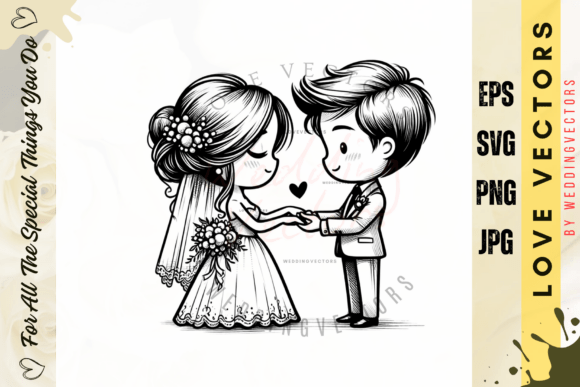 Modern Love in Flat Design: The C3883 Wedding Vectors