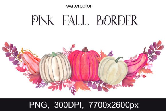 Pumpkin Fall Border PNG: Pink Wedding Elegance