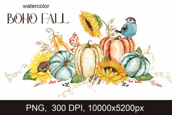 Pumpkins Border: Your Go-To Boho Fall Wedding PNG
