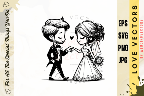 Timeless Romance: The C3875 Wedding Couple and Love Vectors