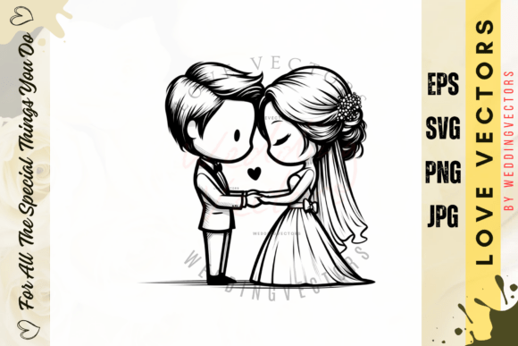 Wedding Couple and Love Vectors: A Charming Design Asset