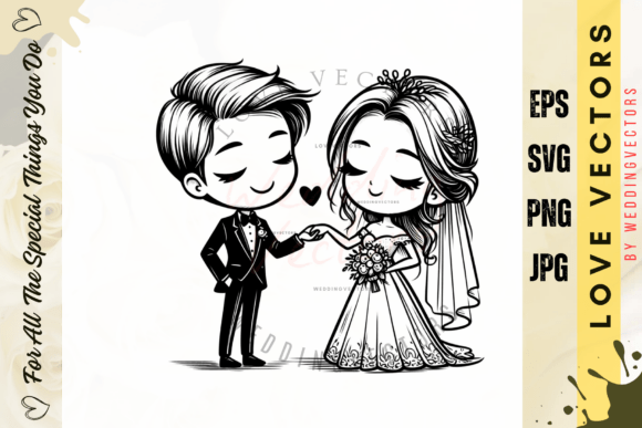 Wedding Couple and Love Vectors - C3730: Capturing Romance