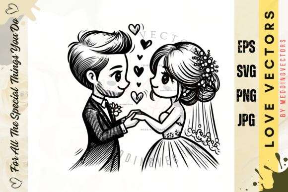 Wedding Couple and Love Vectors - C3746: A Curated Romantic Toolkit