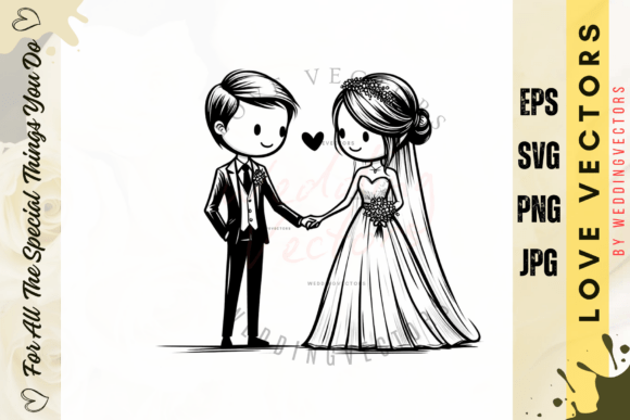 Wedding Couple and Love Vectors - C3760: A Designer's Asset