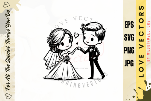 Wedding Couple and Love Vectors - C3772: An Artful Expression
