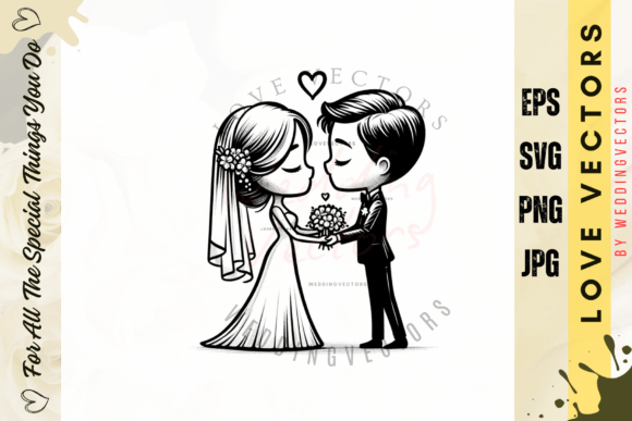 Wedding Couple and Love Vectors - C3816: Infuse Romance Into Your Work