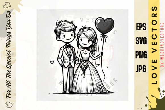 Wedding Couple and Love Vectors - C3936: Infusing Projects with Romance