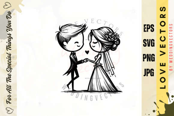 Wedding Couple and Love Vectors - C3961: A Romantic Design Guide