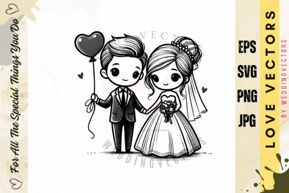 Wedding Couple and Love Vectors - C3970: A Designer's Toolkit for Romance