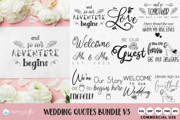 Wedding Designs SVG Bundle Vol. 3: 12 Files for Elegant Invites