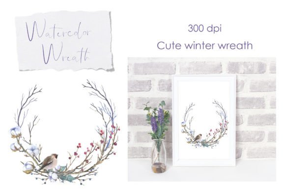 Winter Wreath PNG: Your Watercolor Wedding Design Solution